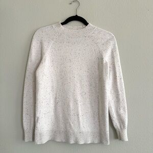 LOFT soft mock neck cream/color Speckled Crew Neck Sweater small